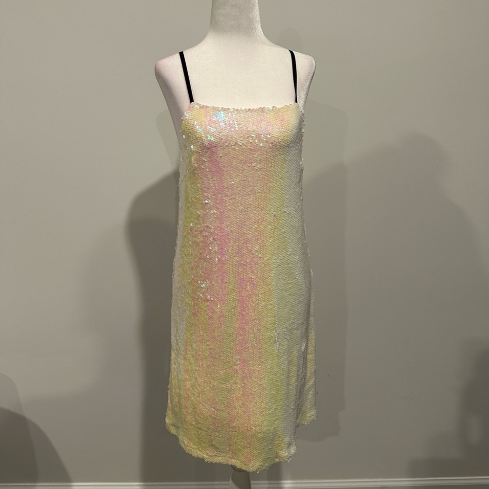 White mermaid Size Small ombre sequin party birthday dress